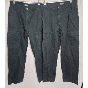 Men's Cotton Heavy Duty Cargo Work Pants TEXX- Size 34- Lot Of 2 Pairs- Black